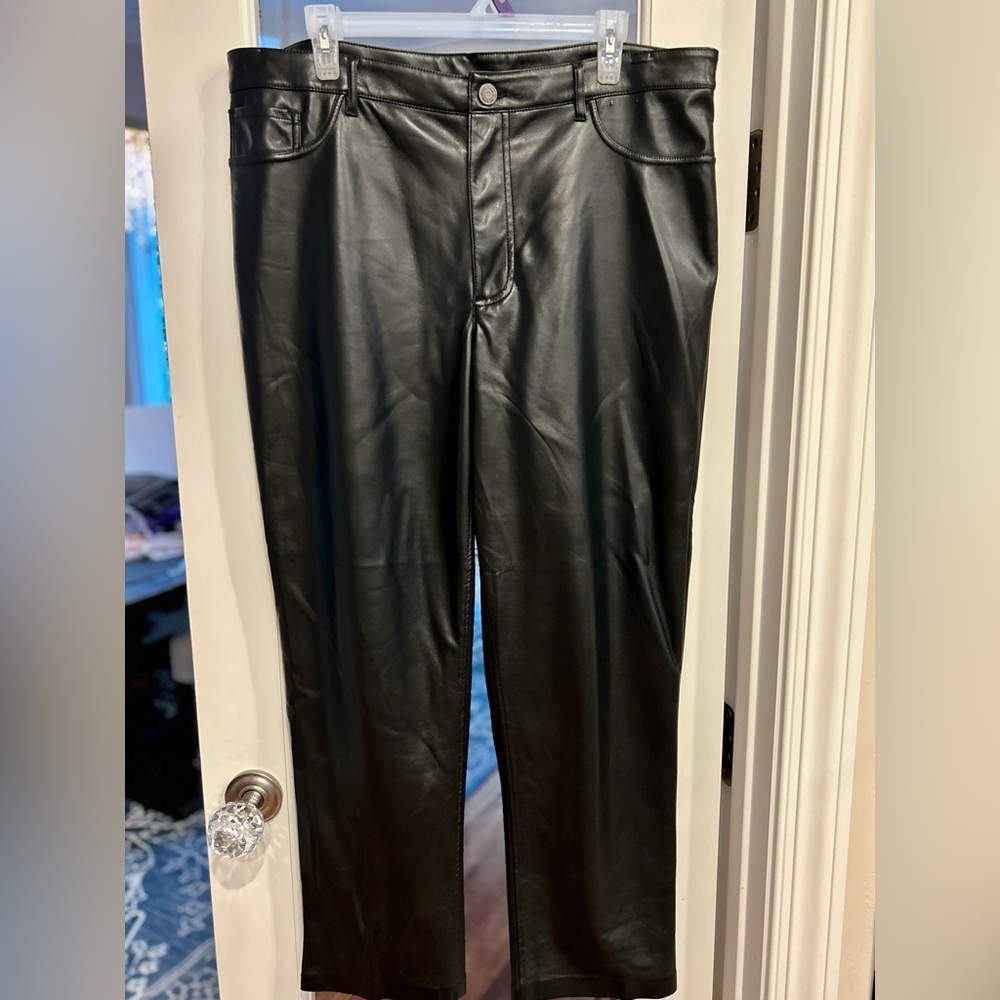 Women’s size 16 faux leather pants, super smooth and comfy. Joie brand.
